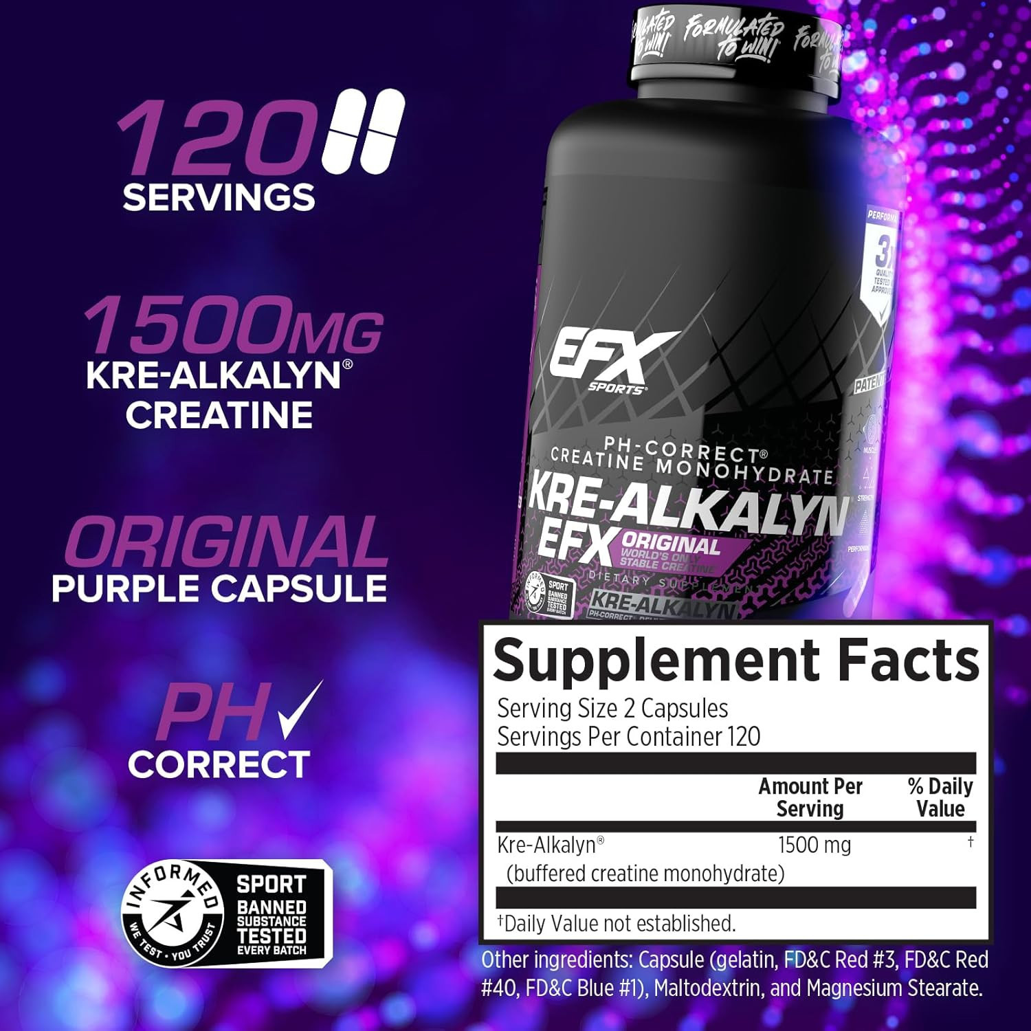 EFX Sports Kre-Alkalyn Dye Free Caps EFX Sports Kre-Alkalyn Dye Free Caps