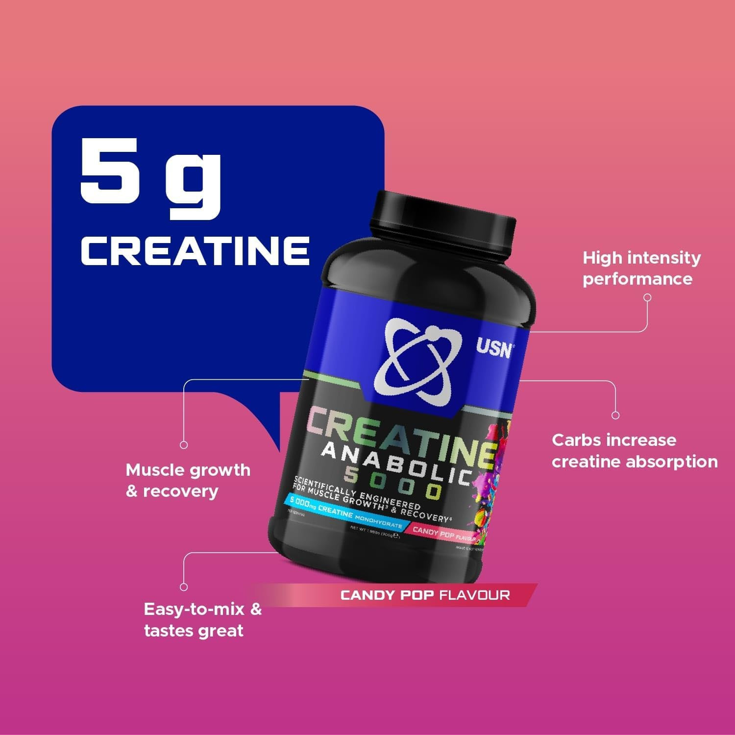 USN Creatine Anabolic 5000 Powder 900g USN Creatine Anabolic 5000 Powder 900g