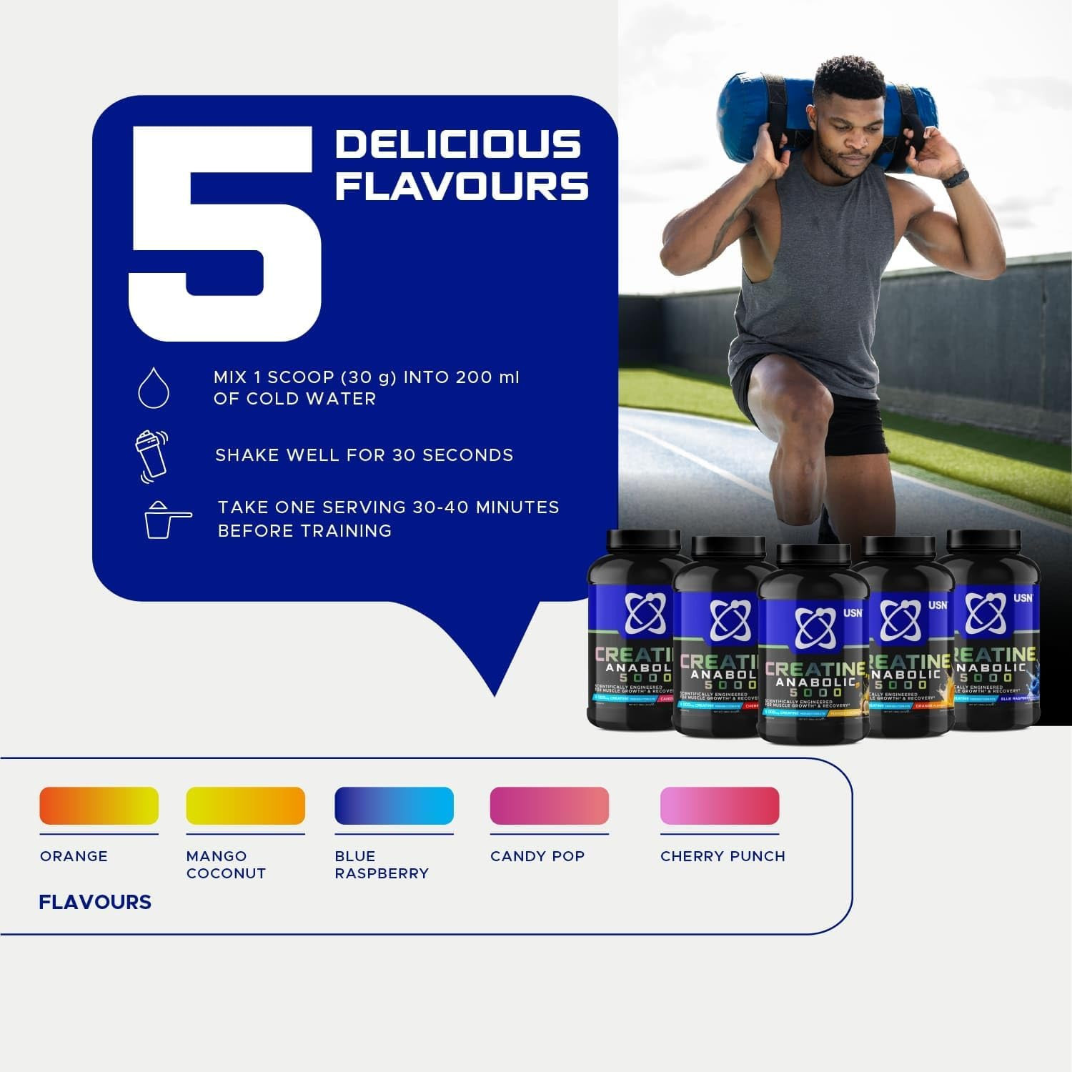 USN Creatine Anabolic 5000 Powder 900g USN Creatine Anabolic 5000 Powder 900g