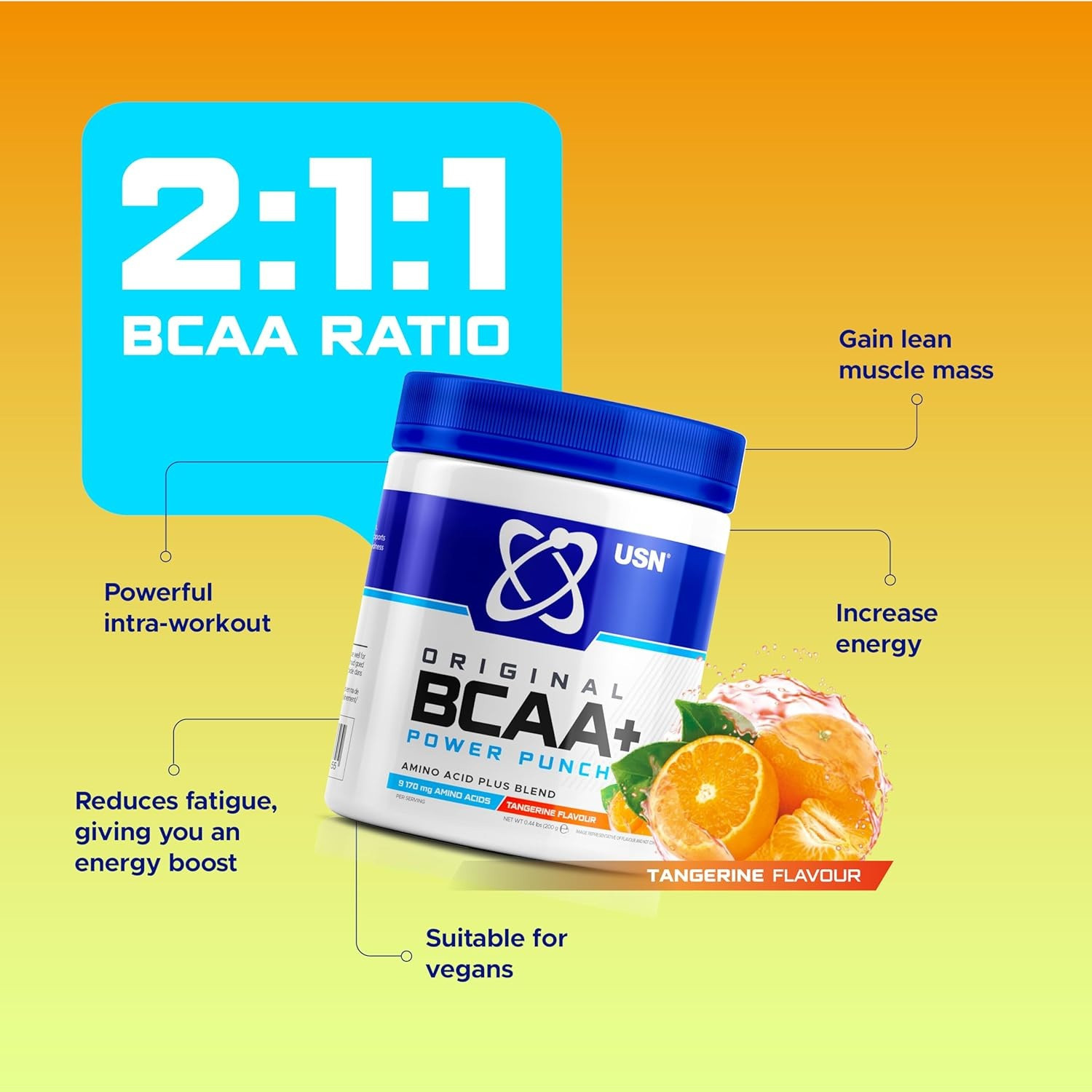 USN BCAA+ Power Punch Powder 400g USN BCAA+ Power Punch Powder 400g