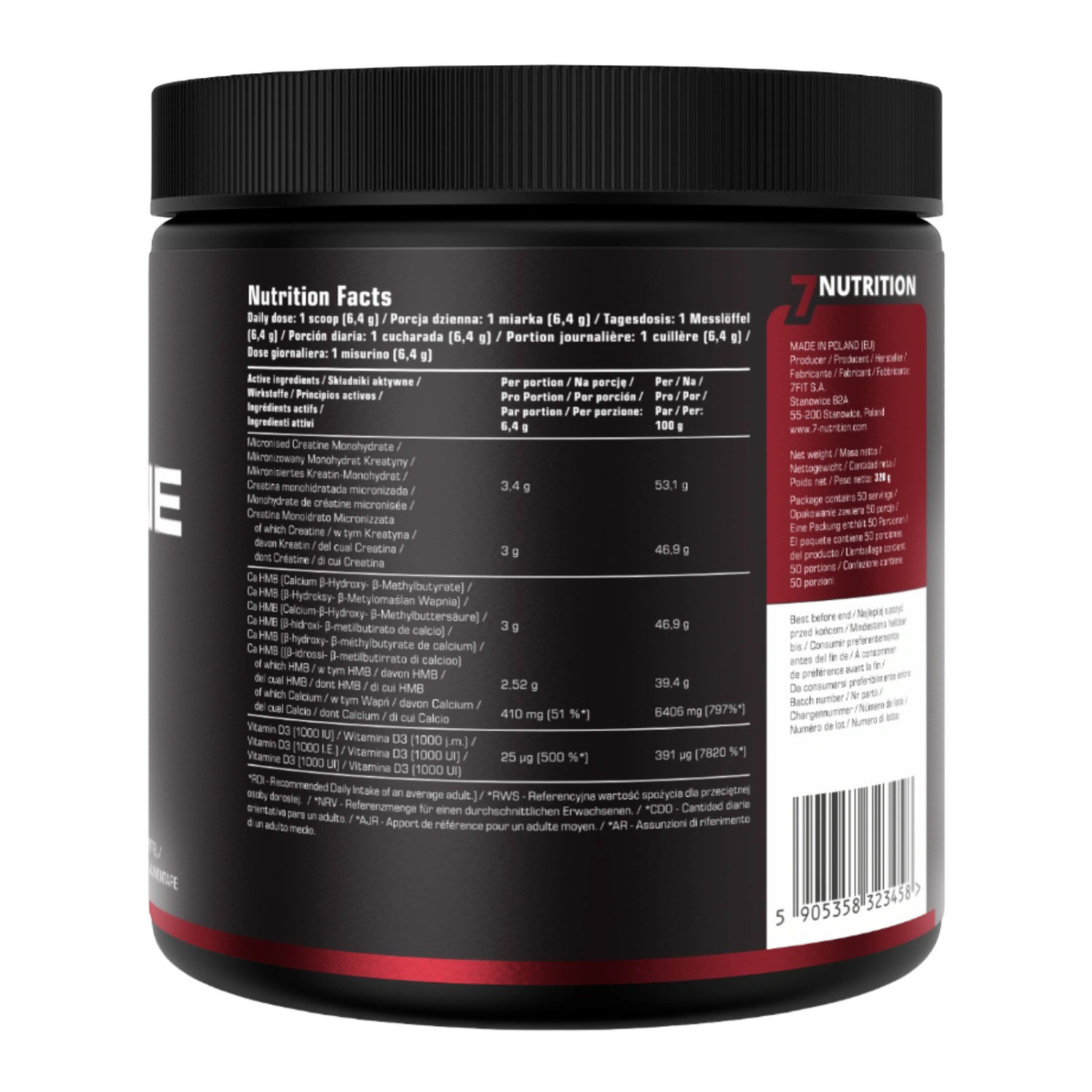 7Nutrition Creatine + HMB Powder 320g