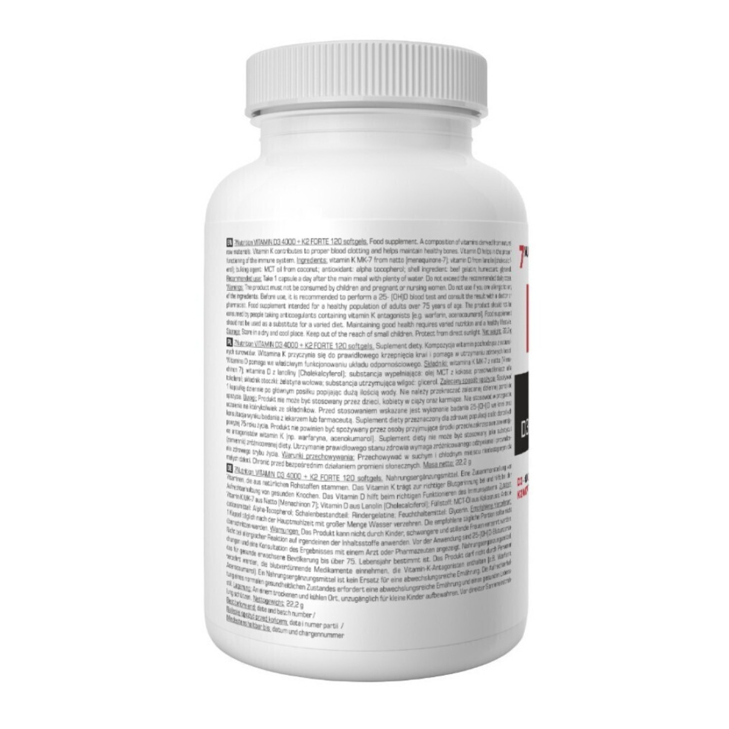 7Nutrition Vitamin D3 4000 + K2 Forte 120 Caps 7Nutrition Vitamin D3 4000 + K2 Forte 120 Caps