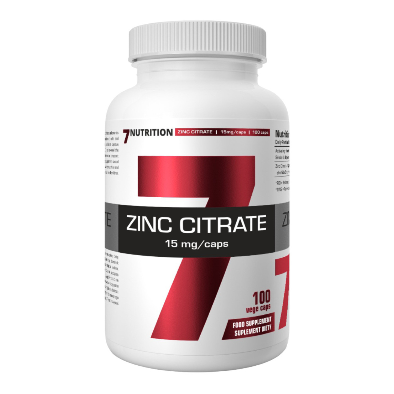 7Nutrition Zinc Citrate 100 Vege Caps 7Nutrition Zinc Citrate 100 Vege Caps