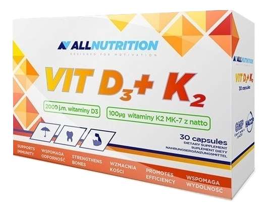 ALLNUTRITION VIT D3+K2 MK7 30 CAPS CLEAR