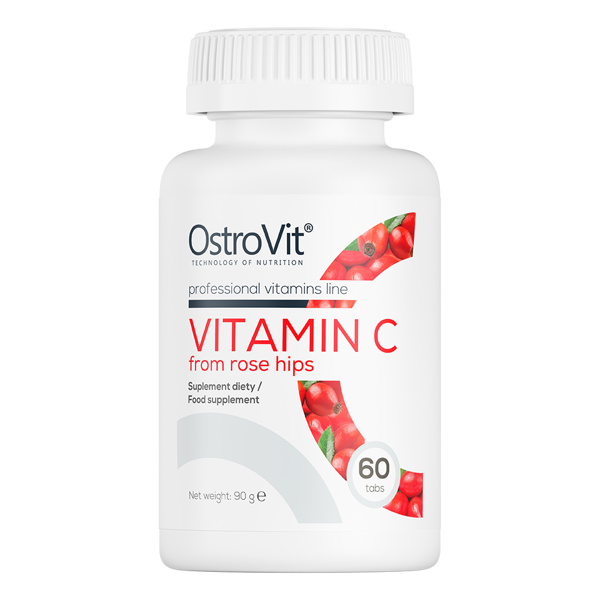 OSTROVIT NATURAL VITAMIN C FROM ROSE HIPS 60 TABS FRONT CLEAR