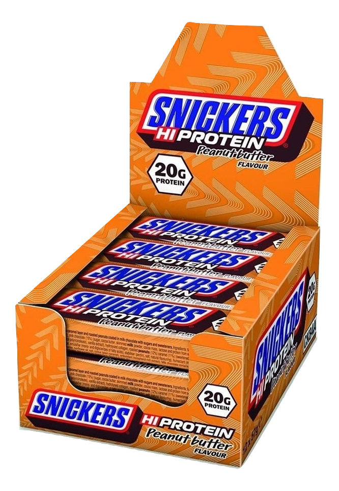 SNICKERS HI PROTEIN BARS PEANUT BUTTER 12 X 57G CLEAR