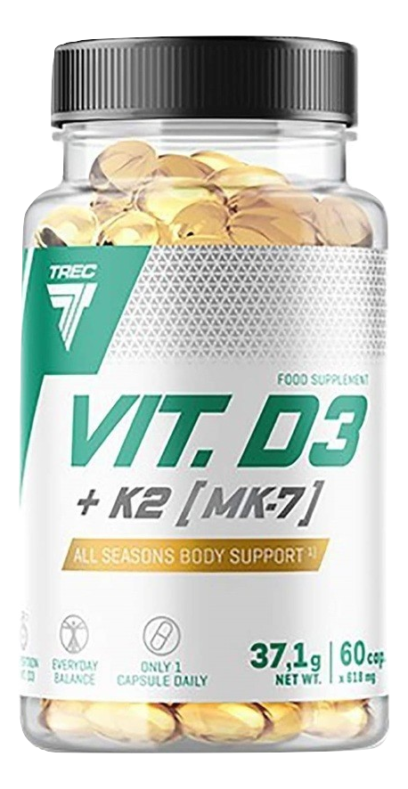 TREC NUTRITION VIT D3+K2 [MK-7] 60 CAPS CLEAR